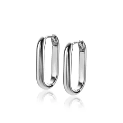 20mm ZINZI zilveren oorringen in ovale vorm met ronde buis 3mm breed ZIO2605