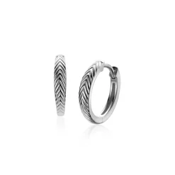 15mm ZINZI zilveren oorringen met veertjesmotief 3mm breed en luxe klapsluiting ZIO2644