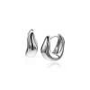 13mm ZINZI zilveren oorringen organisch gevormd 5,5mm breed met luxe klapsluiting ZIO2608
