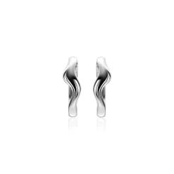 15mm ZINZI zilveren oorringen organisch gevormd met luxe klapsluiting ZIO2627