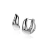 15mm ZINZI zilveren oorringen organisch gevormd 6,5mm breed met luxe klapsluiting ZIO2609