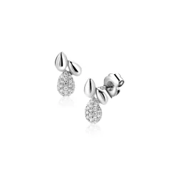 12mm ZINZI zilveren oorstekers 3 druppelvormen ZIO2746