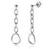 45mm ZINZI zilveren oorstekers met ovale schakels en ovale hanger ZIO2481