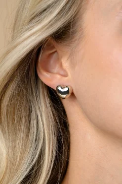 13mm ZINZI zilveren oorstekers in bolle hart vorm ZIO2672