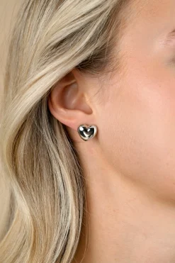 13mm ZINZI zilveren oorstekers in bolle hart vorm ZIO2672