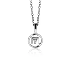 9mm ZINZI zilveren Schorpioen sterrenbeeldhanger bezet met witte zirconia ZIH-SCH (zonder collier)