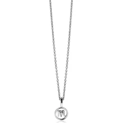 9mm ZINZI zilveren Schorpioen sterrenbeeldhanger bezet met witte zirconia ZIH-SCH (zonder collier)