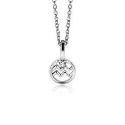 9mm ZINZI zilveren Waterman sterrenbeeldhanger bezet met witte zirconia ZIH-WAT (zonder collier)