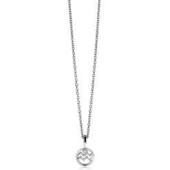 9mm ZINZI zilveren Waterman sterrenbeeldhanger bezet met witte zirconia ZIH-WAT (zonder collier)