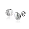 9mm ZINZI zilveren Yin Yang oorstekers, bezet met parelmoer en witte zirconia's. Yin Yang staat symbool voor: balans, harmonie, dynamiek en verbondenheid ZIO2423