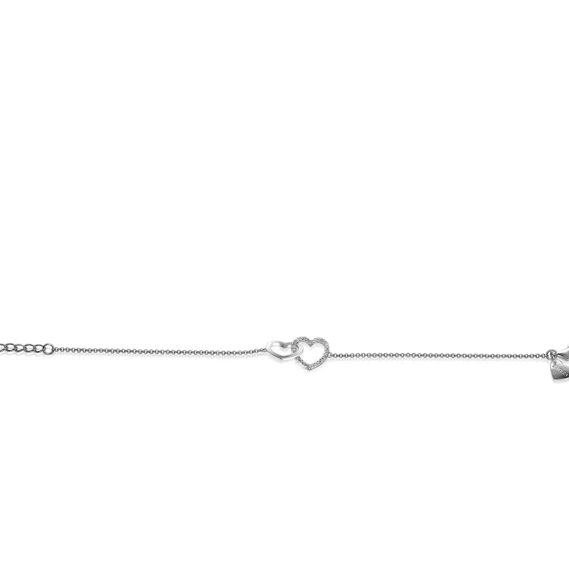 ZINZI armband verbonden harten wit ZIA1736