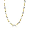 ZINZI bicolor ovale schakelketting met afwisselend gold plated en zilveren schakels 45cm ZIC2668