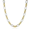 ZINZI bicolor schakelketting 7mm breed met jasseron en ovale schakels 45cm ZIC2667
