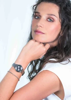 ZINZI Classy Mini horloge 30mm grijze wijzerplaat stalen kast en band ziw1224