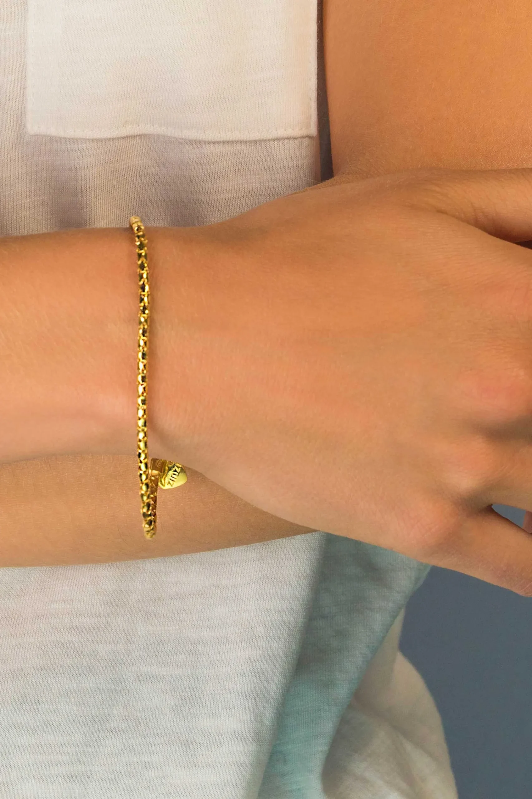 Zinzi geelgoud verguld zilveren fantasie armband 17-19cm ZIA1129G