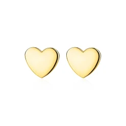ZINZI Gold 14 karaat gouden oorknoppen glad hartje ZGO214