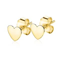 ZINZI Gold 14 karaat gouden oorknoppen glad hartje ZGO214