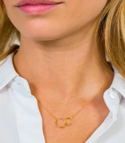 ZINZI Gold 14 karaat gouden collier open rondjes in elkaar 42cm ZGC115