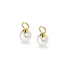 ZINZI Gold 14 karaat gouden oorbedels parel wit 8mm ZGCH144 (zonder oorringen)