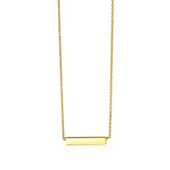 ZINZI Gold 14 karaat gouden collier plaatje glad 42cm ZGC176