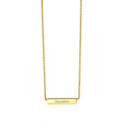 ZINZI Gold 14 karaat gouden collier plaatje glad 42cm ZGC176