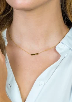 ZINZI Gold 14 karaat gouden collier plaatje glad 42cm ZGC176