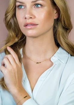 ZINZI Gold 14 karaat gouden collier plaatje glad 42cm ZGC176