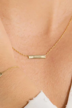 ZINZI Gold 14 karaat gouden collier plaatje glad 42cm ZGC176