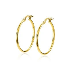 ZINZI Gold 14 karaat gouden oorringen ronde buis 23 x 1,5mm ZGO260