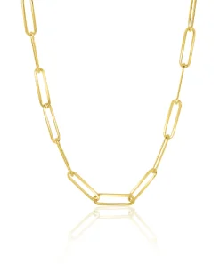 ZINZI Gold 14 karaat gouden collier 45cm met paperclip schakels 2,2mm breed ZGC296