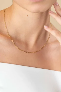 ZINZI Gold 14 karaat gouden collier 45cm met paperclip schakels 2,2mm breed ZGC296
