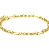 ZINZI Gold 14 karaat gouden massieve armband met vier paperclip-schakels gecombineerd met jasseron schakels 17-19cm ZGA495