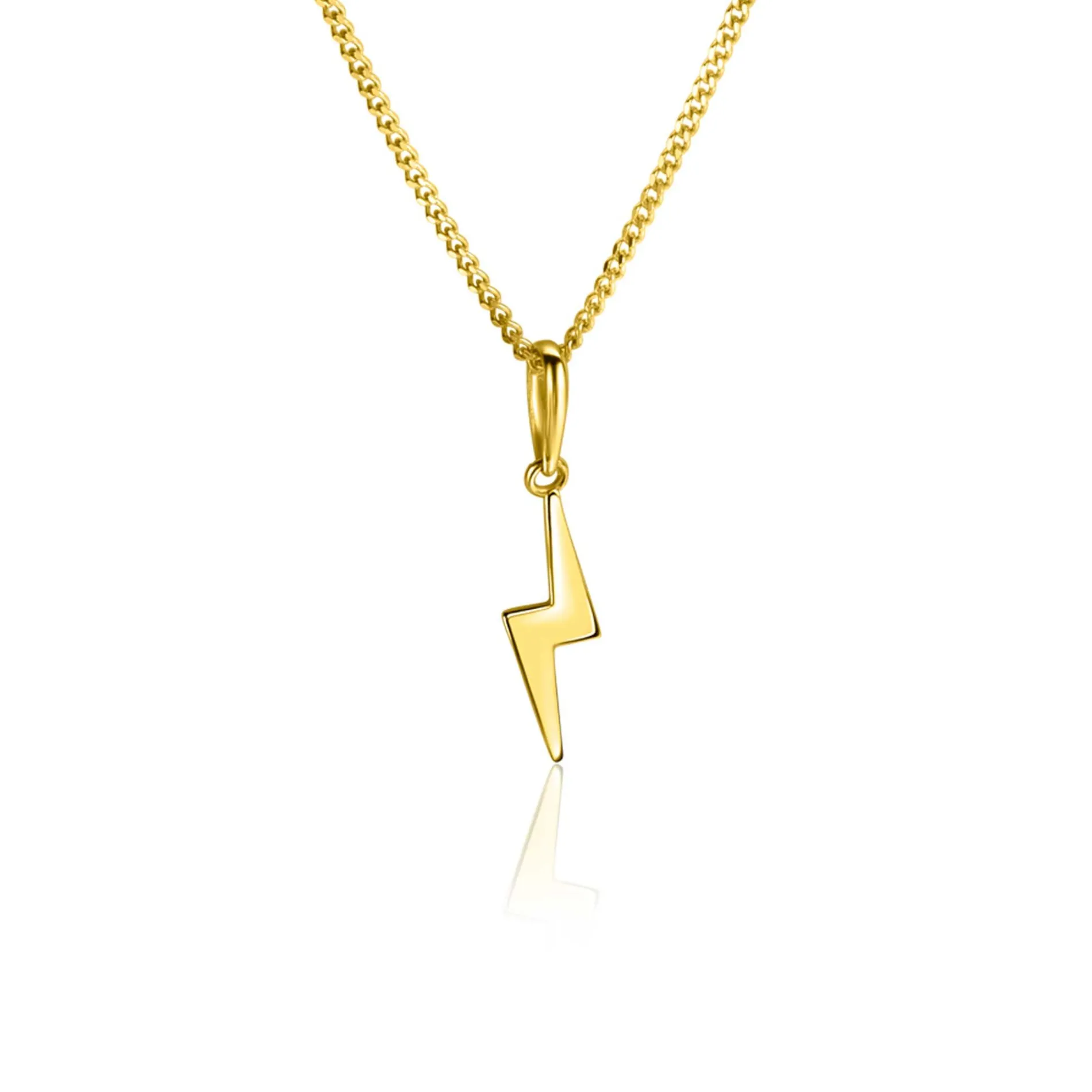 ZINZI Gold 14 karaat gouden hanger met glimmende bliksemschicht 18mm ZGH402 (zonder collier)