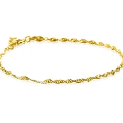 ZINZI Gold 14 karaat gouden massieve Singapore armband 1,8mm breed 17-19cm ZGA501