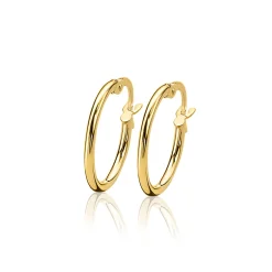 ZINZI Gold 14 karaat gouden oorringen ronde buis 15 x 1,5mm ZGO127