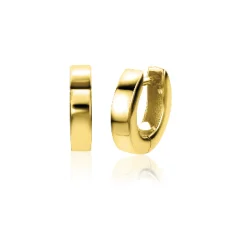 ZINZI Gold 14 karaat gouden oorringen vierkante buis luxe sluiting 10 x 2,3mm ZGO303