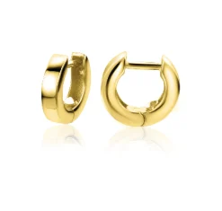 ZINZI Gold 14 karaat gouden oorringen vierkante buis luxe sluiting 10 x 2,3mm ZGO303