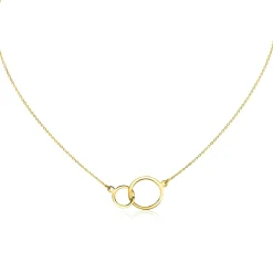 ZINZI Gold 14 karaat gouden jasseron ketting ronde vormen 42cm ZGC113