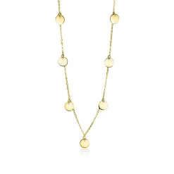 ZINZI Gold 14 karaat gouden collier met 7 rondjes 45cm ZGC167