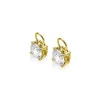 ZINZI Gold 14 karaat gouden creoolhangers rond wit ZGCH143 (zonder oorringen)