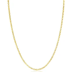 ZINZI Gold 14 karaat gouden massieve ketting met glanzende fantasie plaatjes 1,7mm breed 41-43cm ZGC497