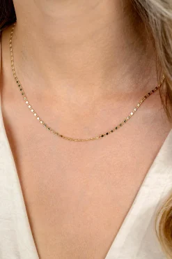 ZINZI Gold 14 karaat gouden massieve ketting met glanzende fantasie plaatjes 1,7mm breed 41-43cm ZGC497