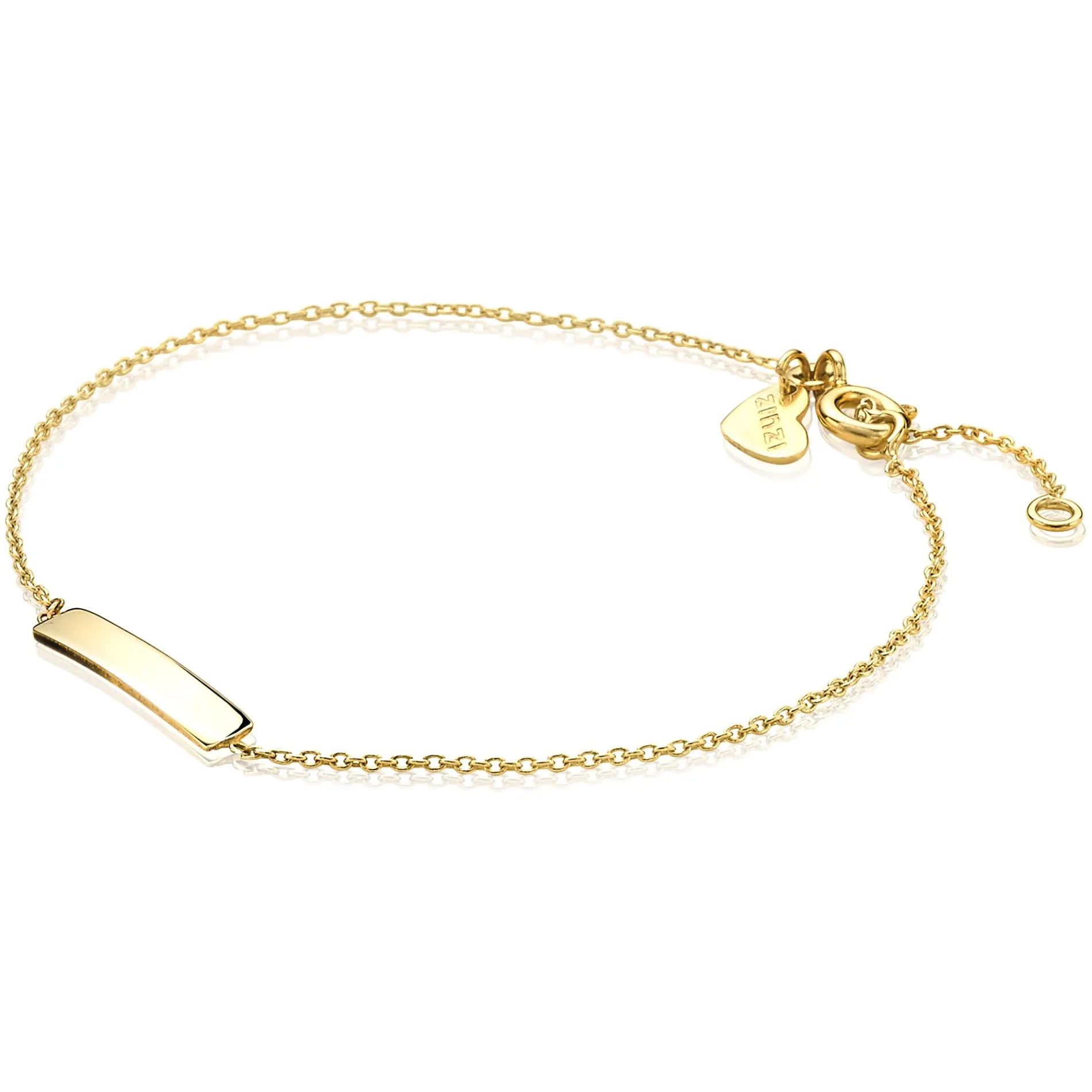 ZINZI Gold 14 karaat gouden armband plaatje glad ZGA176
