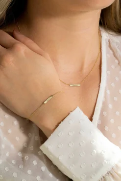 ZINZI Gold 14 karaat gouden armband plaatje glad ZGA176