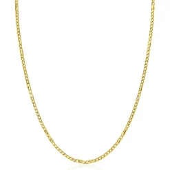 ZINZI Gold 14 karaat gouden massieve gourmet ketting met valkenoog schakels 2mm breed 41-43cm ZGC498