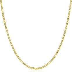 ZINZI Gold 14 karaat gouden massieve gourmet ketting met valkenoog schakels 2mm breed 41-43cm ZGC498