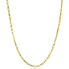 ZINZI Gold 14 karaat gouden massieve ketting met valkenoog schakels en glimmende plaatjes 2,6mm breed 41-43cm ZGC499