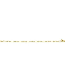 ZINZI Gold 14 karaat gouden armband met bewerkte paperclip-schakels en ovale schakels van 3,5mm breed 19cm ZGA494