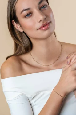 ZINZI Gold 14 karaat gouden massieve armband met bewerkte gedraaide staafjes en fijne jasseron schakels 2mm breed 17-19cm ZGA500
