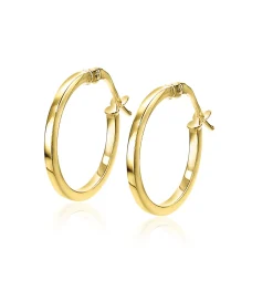 ZINZI Gold 14 karaat gouden oorringen vierkante buis 15 x 1,5mm ZGO305